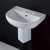 AKW Compact Basin with Semi Pedestal 450mm Wide - 2 Tap Hole