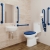 AKW Standard Close Coupled Doc M Pack Disabled Toilet with TMV3 Mixer Tap - Stainless Dark Blue | Thumbnail Image