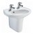 AKW Livenza 450mm Basin and Semi Pedestal - 2 Tap Hole