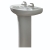 AKW Livenza 500mm Basin with Full Pedestal - 2 Tap Hole