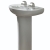 AKW Livenza 450mm Basin with Full Pedestal - 2 Tap Hole