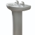 AKW Livenza 550mm Basin With Full Pedestal - 2 Tap Hole