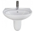 AKW Livenza Plus Basin and Semi Pedestal 500mm Wide - 1 Tap Hole
