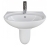 AKW Livenza Plus Basin and Semi Pedestal 450mm Wide - 1 Tap Hole