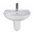 AKW Livenza Plus Basin and Semi Pedestal 500mm Wide - 1 Tap Hole