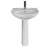 AKW Livenza Plus Basin with Full Pedestal 550mm Wide - 1 Tap Hole