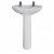 AKW Livenza Plus Basin with Full Pedestal 450mm Wide - 2 Tap Hole