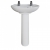 AKW Livenza Plus Basin with Full Pedestal 500mm Wide - 2 Tap Hole