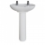 AKW Livenza Plus Basin with Full Pedestal 550mm Wide - 2 Tap Hole