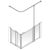AKW Option B Bi-Fold + Hinged Door Corner Disabled Shower Screen Set | Thumbnail Image