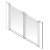 AKW Option M Standard Alcove Double Hinged Shower Screen 750mm (H) x 1350mm (W) | Thumbnail Image