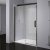 April Prestige Black LH Sliding Shower Door - 1400mm Wide - 8mm Glass