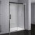 April Prestige Black RH Sliding Shower Door - 1400mm Wide - 8mm Glass
