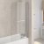 Aqualux Aqua 5 Round Top Hinged Bath Screen with Towel Rail 1500mm H x 800mm W - 5mm Glass