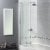 Aqualux Shine 6 Half-Frame Curved Hinged Bath Screen 1500mm H x 720mm W - 6mm Glass