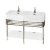 Burlington Arcade Double Basin 1200mm Wide and Stand with Glass Shelf - 1 Tap Hole