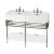 Burlington Arcade Double Basin 1200mm Wide and Stand with Glass Shelf - 3 Tap Hole