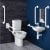 Armitage Shanks Contour 21+ Doc M Pack with Close Coupled Toilet and White Rails - Right Handed