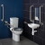 Armitage Shanks Contour 21+ Doc M Pack with Close Coupled Toilet and Stainless Steel Rails - Right Handed