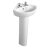 Armitage Shanks Sandringham 21 Corner Basin with Full Pedestal 480mm Wide - 2 Tap Hole