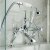 Bayswater Crosshead Dome Pillar Mounted Bath Shower Mixer Tap White/Chrome