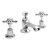 Bayswater Crosshead Dome 3-Hole Basin Mixer Tap with Waste - White/Chrome