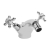 Bayswater Crosshead Dome Mono Bidet Mixer Tap with Waste - White/Chrome