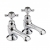 Bayswater Crosshead Dome Bath Taps Pair - Black/Chrome