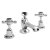 Bayswater Crosshead Dome 3-Hole Basin Mixer Tap with Waste - Black/Chrome