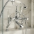 Bayswater Crosshead Hex Pillar Mounted Bath Shower Mixer Tap White/Chrome