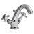 Bayswater Crosshead Hex Mono Basin Mixer Tap with Waste - Black/Chrome
