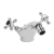 Bayswater Crosshead Hex Mono Bidet Mixer Tap with Waste - Black/Chrome