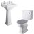 Bayswater Fitzroy Bathroom Suite Close Coupled Toilet and Basin 595mm 2 Tap Hole