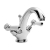 Bayswater Lever Dome Mono Basin Mixer Tap with Waste - White/Chrome