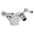 Bayswater Lever Dome Mono Bidet Mixer Tap with Waste - White/Chrome