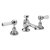 Bayswater Lever Hex 3-Hole Basin Mixer Tap with Waste - White/Chrome