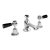 Bayswater Lever Dome 3-Hole Basin Mixer Tap with Waste - Black/Chrome