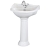 Bayswater Porchester Basin with Full Pedestal 600mm Wide 1 Tap Hole