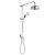 Bayswater Grand Rigid Riser Shower Kit with Fixed Head and Handset Black/Chrome