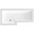 BC Designs Solidblue L-Shaped Shower Bath 1500mm x 700mm/850mm Left Handed - 0 Tap Hole