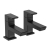 Bristan Cobalt Basin Taps Pair Pillar Mounted - Black
