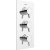 Bristan Prism Thermostatic Recessed Triple Control Shower Valve with Two Integral Stopcocks - Chrome
