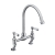 Bristan Renaissance Bridge Kitchen Sink Mixer Tap Dual Handle - Brushed Nickel