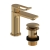 Bristan Saffron Eco Start Small Basin Mixer Tap with Clicker Waste - Brushed Brass