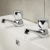 Bristan Value Club Basin Taps with Metal Heads - Chrome Plated