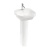 Britton Curve2 Gloss White 450mm 1TH Basin and Full Pedestal | Thumbnail Image
