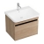 Britton Dalston Wall Hung 1-Drawer Vanity Unit with Basin 600mm Wide - Golden Oak