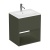 Britton Hackney Earthy Green 500mm 1-Drawer Wall Hung Vanity Unit (inc 1TH White Ceramic Basin) | Thumbnail Image