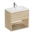 Britton Hackney Cherry Wood 600mm 1-Drawer Wall Hung Vanity Unit (inc 1TH White Ceramic Basin) | Thumbnail Image