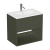 Britton Hackney Earthy Green 600mm 1-Drawer Wall Hung Vanity Unit (inc 1TH White Ceramic Basin) | Thumbnail Image